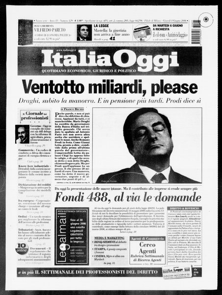 Italia oggi : quotidiano di economia finanza e politica